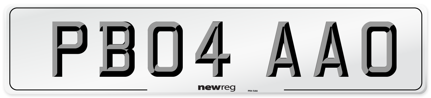 PB04 AAO Number Plate from New Reg